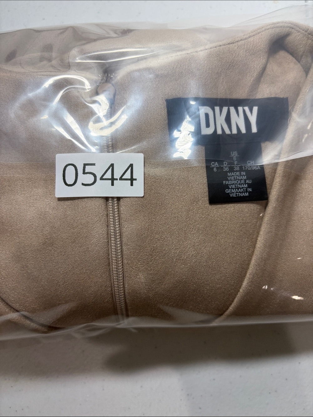 DKNY Suede Puff Sleeves Dress (6) - Picture 9 of 9